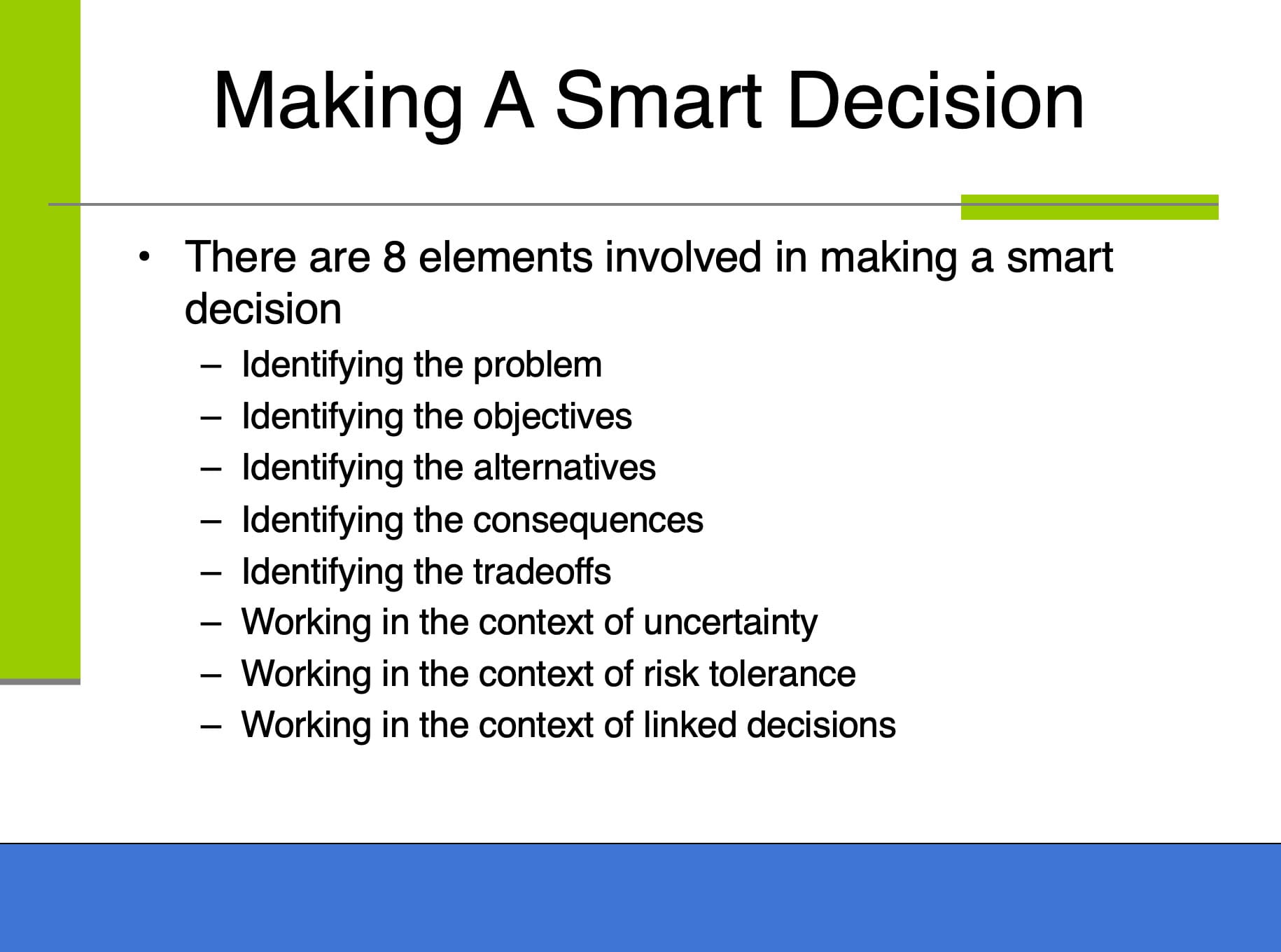 Decision Making Skills Training Course Material By Oak Innovation